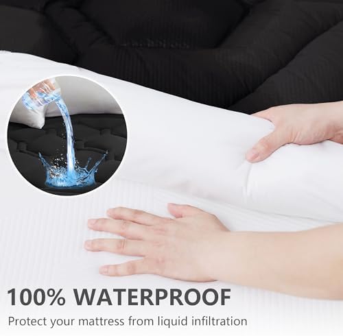 Twin Mattress Pad Waterproof with Pillow Top Cooling and 8-21 Deep Pocket