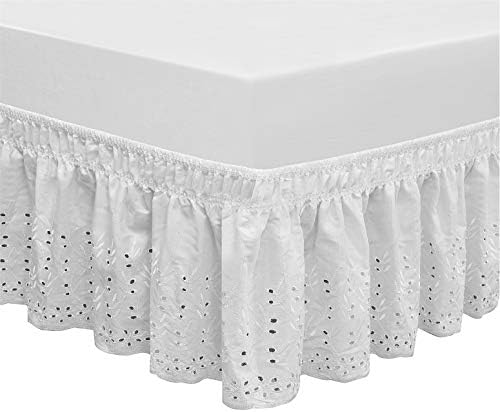 QSY Home Wrap Around Elastic Eyelet Bed Skirts 18 Inches Drop 1