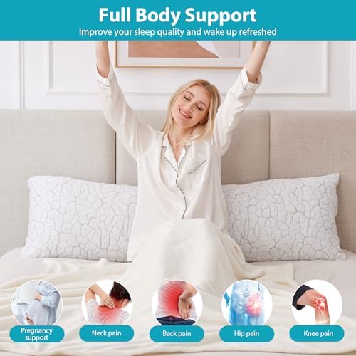 Cooling Body Pillow for Adults with Adjustable Loft Removable Cover
