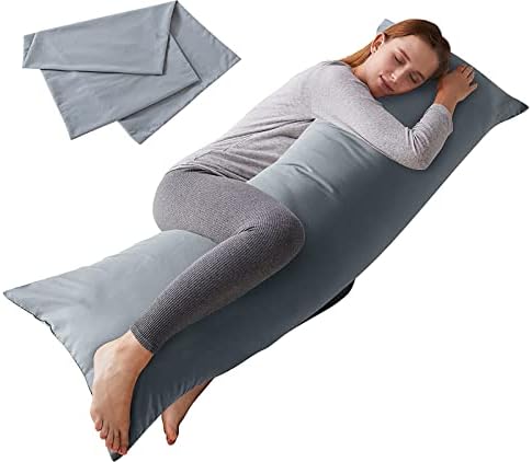 ELNIDO QUEEN Body Pillow - 20x54 Inches Grey