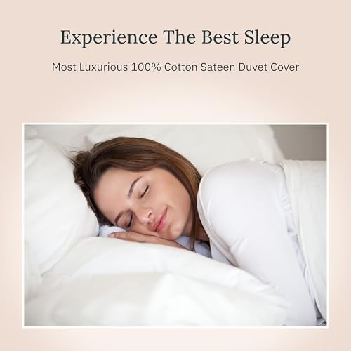 California Design Den King Duvet Cover - 400 Thread Count Sateen White