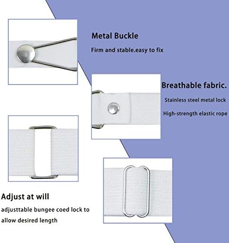 Luckyyao Adjustable Bed Sheet Straps with Elastic Clips and Metal Buckles