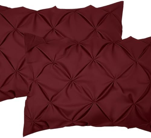 COTTON STICH Pinch Pleated Queen Pillow Shams Set of 2 1