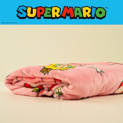 Franco Super Mario Princess Peach Soft Plush Throw
