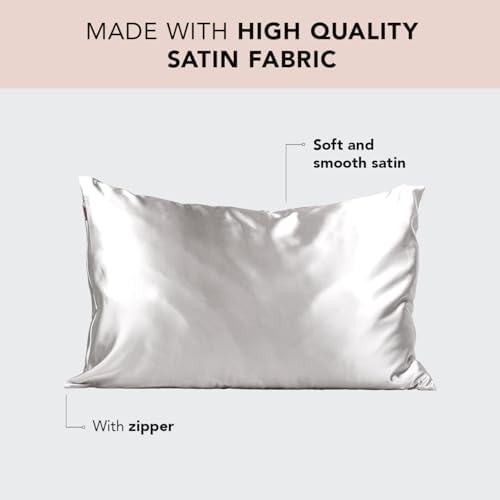 Kitsch Satin Pillowcase with Zipper - 19x26 Silver
