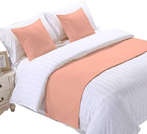 Solid 3 Piece Bed Runner with Pillow Shams and Scarf Protector
