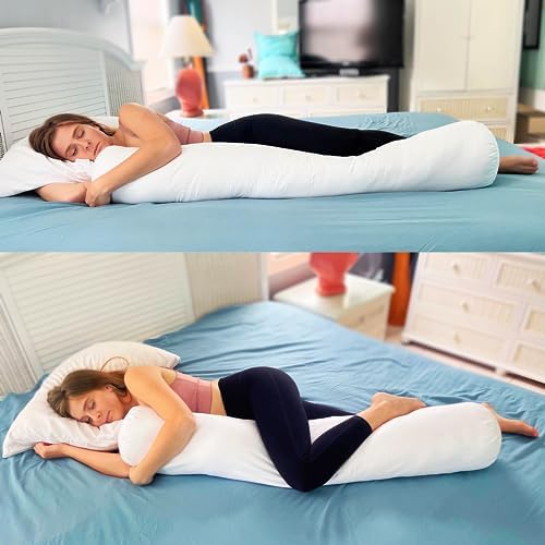 Pillowable 8 x 48 Body Pillow with Removable Cover - White