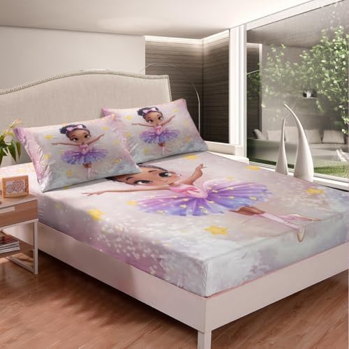 Castle Fairy Cute Girl Fitted Sheet Set with Pillowcases