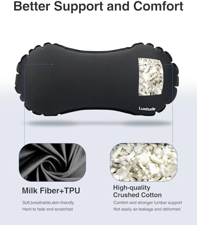 Luxtude Inflatable Lumbar Pillow for Travel and Office Use