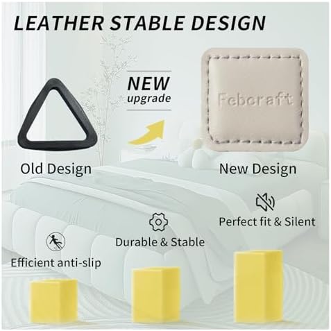Febcraft 4 Pcs Adjustable Sheet Straps with PU Leather Clamps
