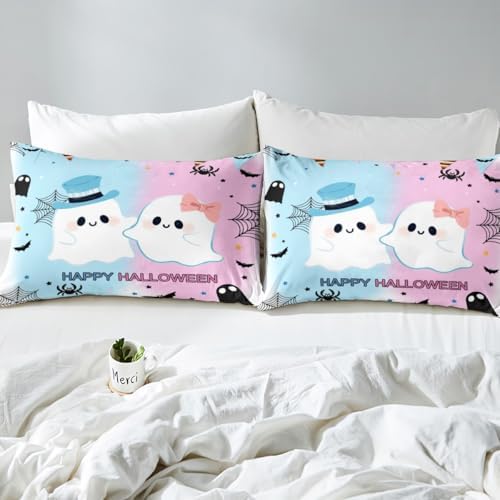 Homewish Cute Ghost Fitted Sheet Twin Size Set