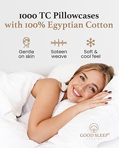 Good Sleep Bedding 1000 TC White Pillowcases Set of 4