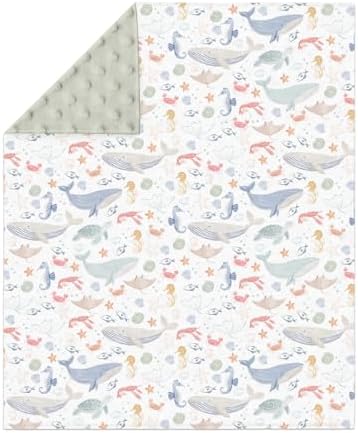 Boho Ocean Animals Baby Blanket - 30x40 Inches Soft Double Layer