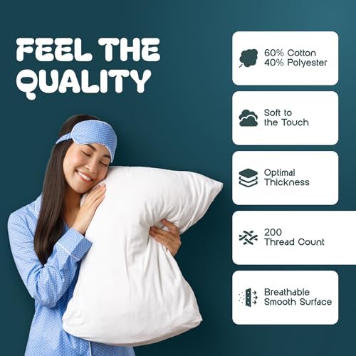 White Classic Luxury Hotel Zippered Pillow Cover Set of 2
