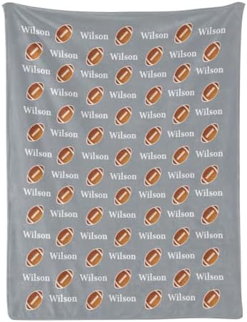Personalized Football Blanket with Name Soft Flannel for Kids