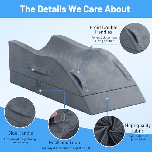 TranquilRelax Adjustable Leg Elevation Pillow with Memory Foam Support