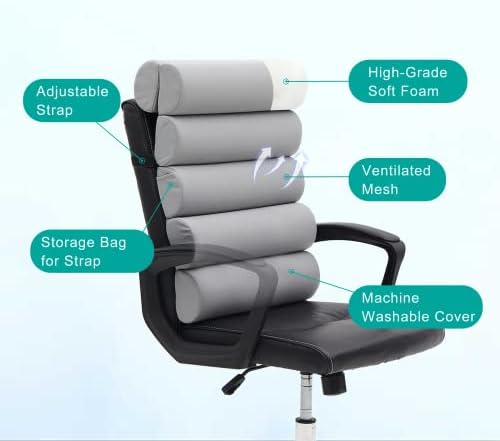 Givanlee 6-Section Lumbar Support Pillow for Office Chairs