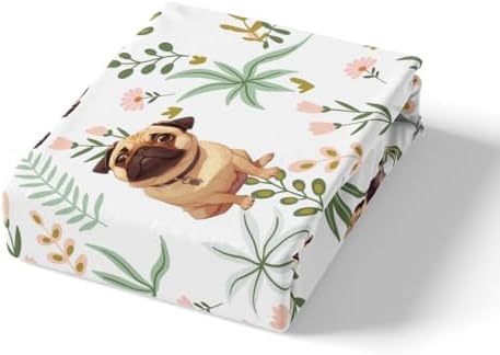 Cute Puppy Kids Fitted Sheet Twin Set with Pillowcase