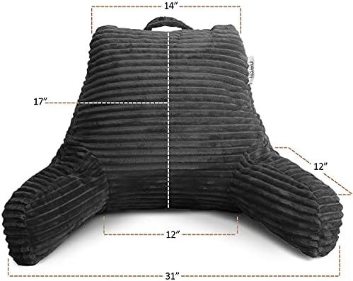 Nestl Reading Pillow with Shredded Memory Foam Dark Grey