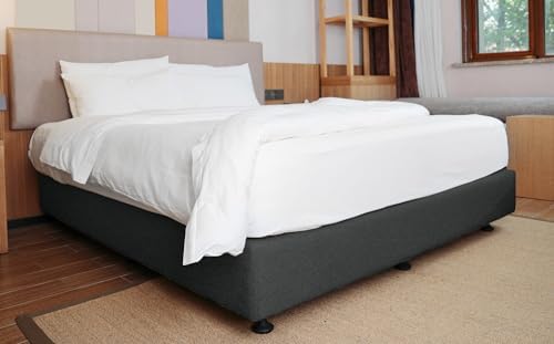 Box Spring Cover Queen Size - Heather Gray Jersey Knit Bed Skirt