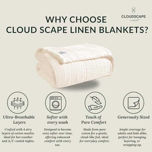 Soft 4 Layer Muslin Blanket Twin Size Ivory 1