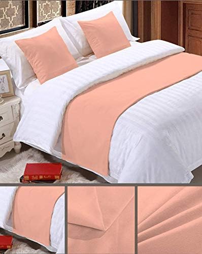 Solid 3 Piece Bed Runner with Pillow Shams and Scarf Protector