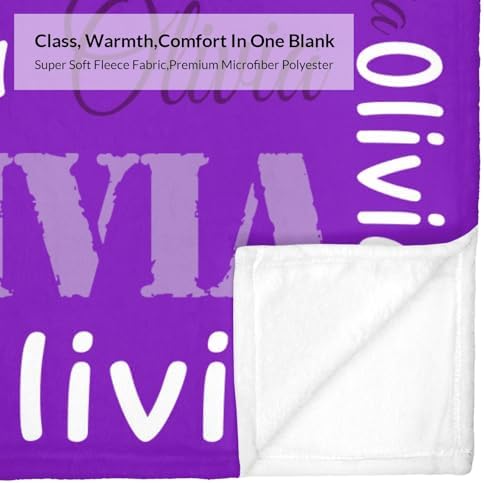 Custom Name Blanket for Kids Adults - Purple