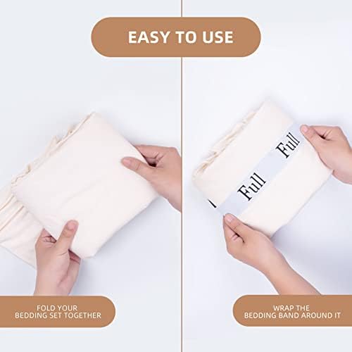 4PCS Bed Sheet Organizer Bands with Labels for Linen Closet Storage