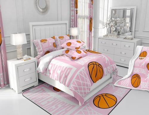 Feelyou Basketball Duvet Cover Set Twin 2Pcs with Pillow Case