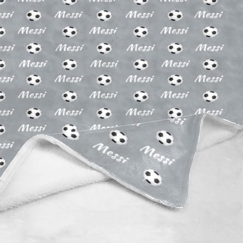 Personalized Soccer Blanket with Name Ultra Soft Micro Flannel