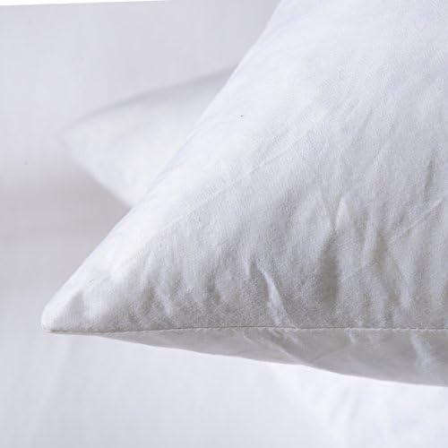 Basic Home 18x18 Down Feather Pillow Inserts Set of 2 White