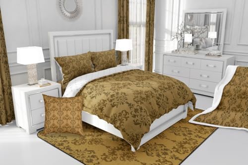 Feelyou Gold Damask Sherpa Throw Blanket Kids Bedroom Decor