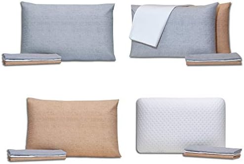 VISCO LOVE Memory Foam Travel Pillow with Covers