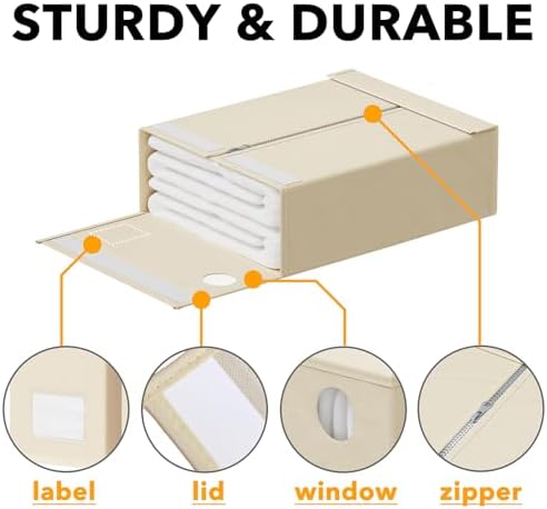 SpaceAid 5 Pack Beige Sheet Organizers for Linen Closet