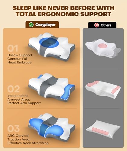 Cozyplayer True Cooling Cervical Neck Pillow for Pain Relief 1