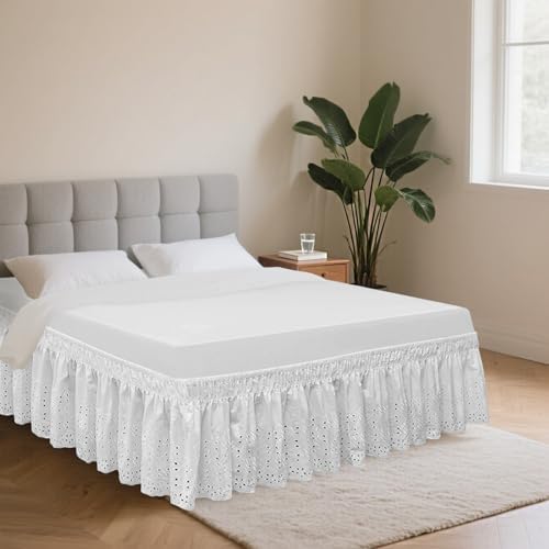 QSY Home Wrap Around Elastic Eyelet Bed Skirts 18 Inches Drop 1