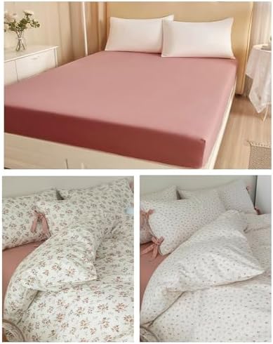 LifeTB Blush Pink Cotton Queen Fitted Sheet