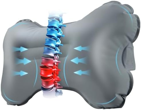 Travel Lumbar Pillow with Memory Foam Inflatable Support
