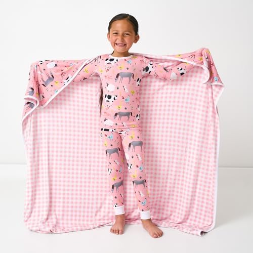 Little Sleepies Cloud Blanket - 50 x 50 Pink Farm Animals