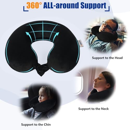 SAIREIDER Memory Foam Travel Pillow with Washable Cover
