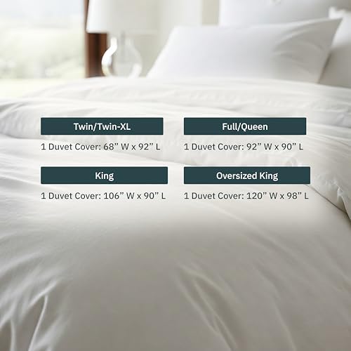 California Design Den King Duvet Cover - 400 Thread Count Sateen White