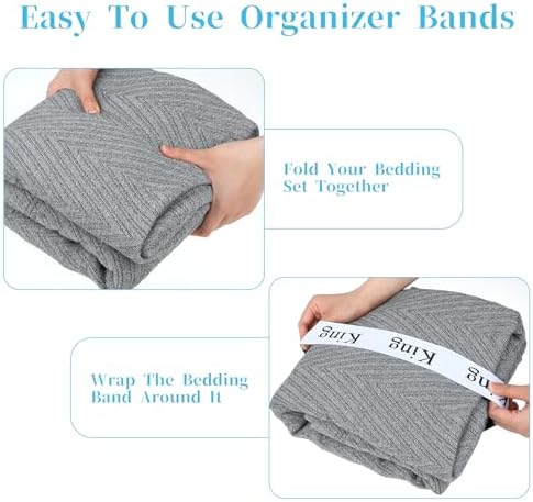 4pcs Sheet Organizer Bands for Closet and Wardrobe