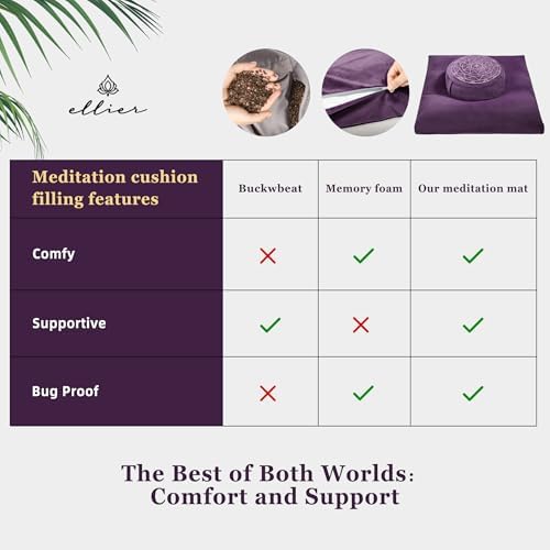 Ellier Zafu Zabuton Cushion Set - Purple