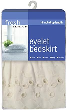 FRESH IDEAS Ivory Queen Bed Skirt with Ruffles and Embroidery