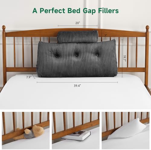Z-hom Large Wedge Pillow Headboard - Grey