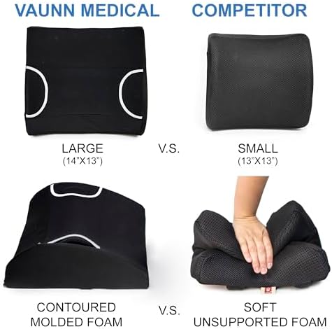 Vaunn Medical Lumbar Support Pillow with Heated Gel