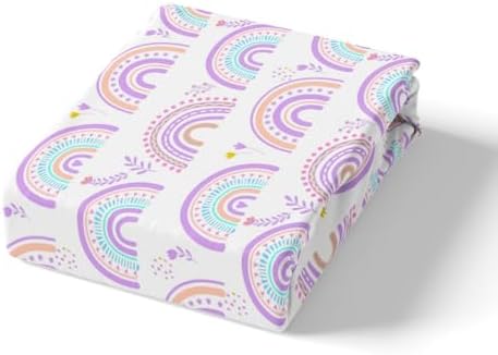 Manfei Purple Rainbow Bed Sheet Set with 1 Pillowcase