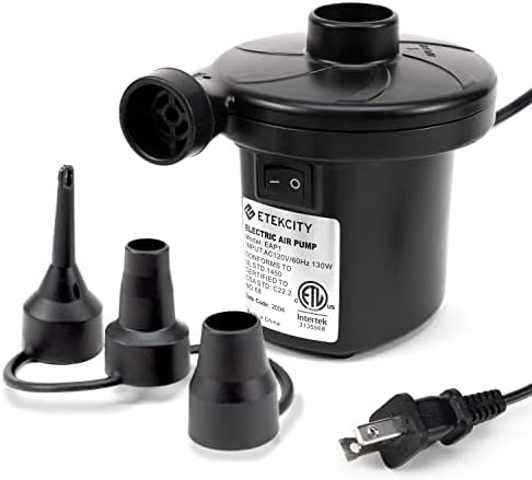 Etekcity Air Pump for Inflatables Quick-Fill Deflate 110-120V Black
