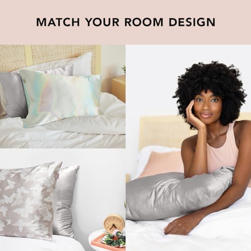 Kitsch Satin Pillowcase with Zipper - 19x26 Silver