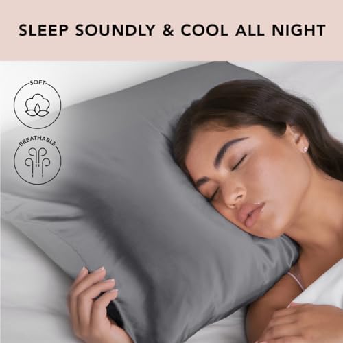 Kitsch Satin Pillowcase Set of 2 19x36 Inch Cooling 600 Thread Count